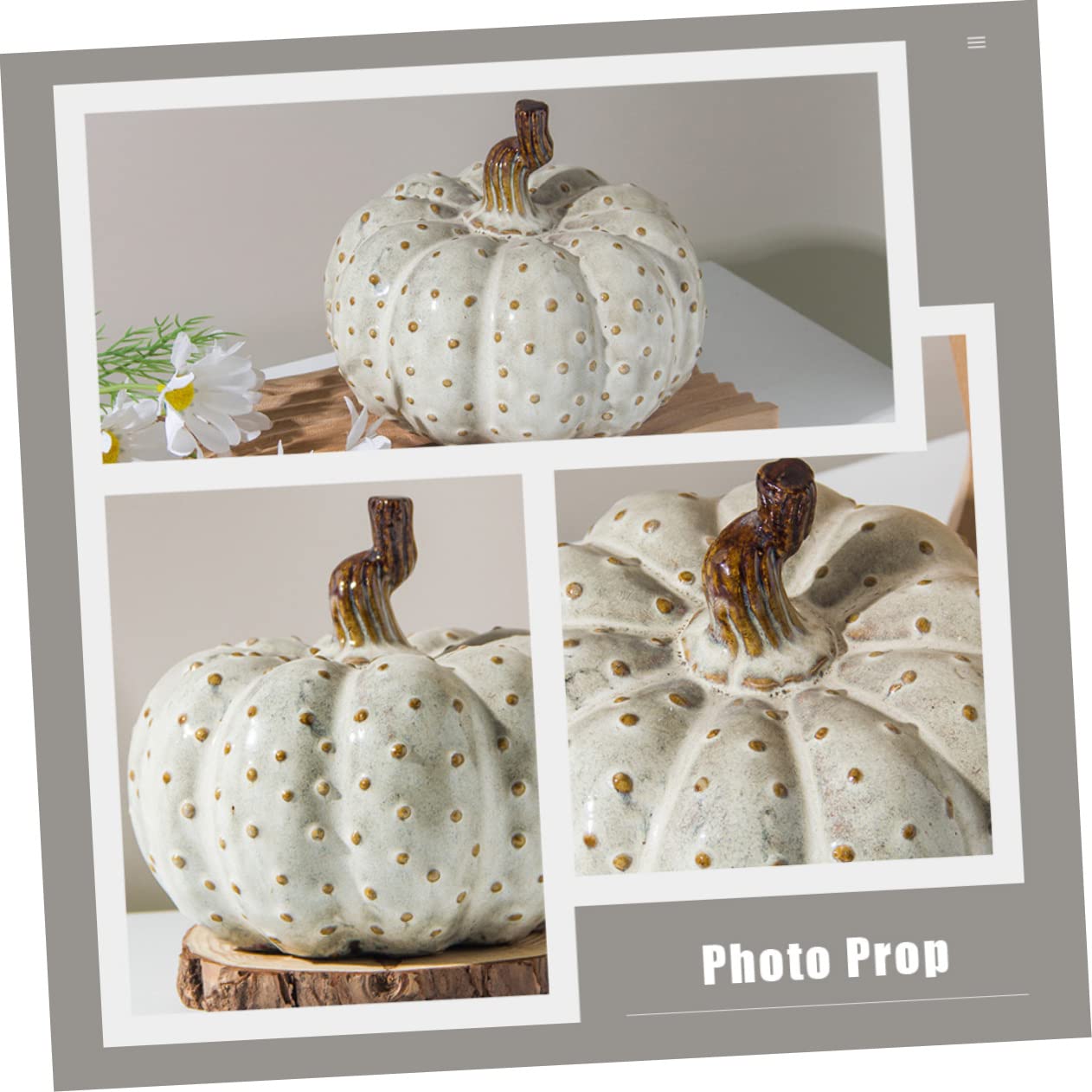 Cabilock Keramik Kürbis Deko Realistische Kürbis-Ornament Tischdekoration Keramikkürbis für Herbst und Herbstdeko Kürbis-fotodekoration