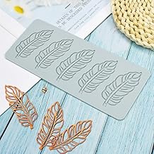 Molde de silicone de folhas de árvore oca de samambaia pteridófito faça você mesmo molde de fondant de chocolate 3D molde de silicone de lótus para decoração de topo de cupcake doce artesanato sobremesas (D_21,6 x 9,1 x 0,3 cm)