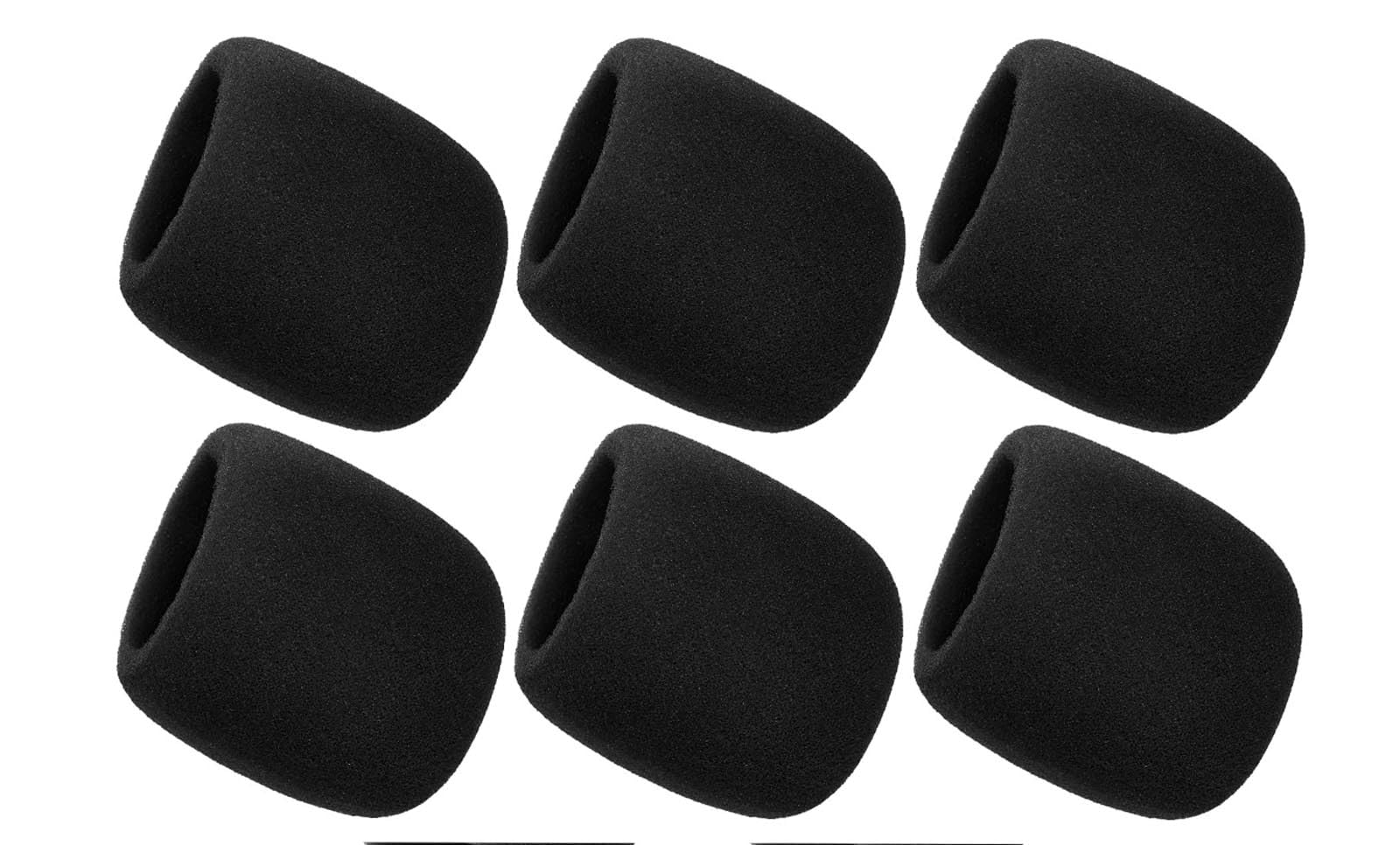 BLACK Microphone Foam Mic Shield Cover Black Color Microphone Foam Mic Shield Cover 8 CM Height (6 Pcs)-image-0