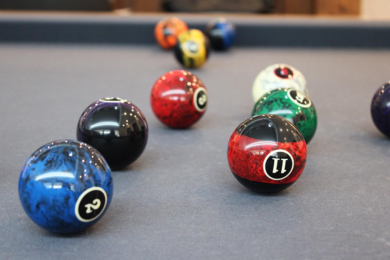 Samurai Fantasy Black Pool Billard Kugelset, 57,2 mm - Hochwertiges Kunstharz, Für 7, 8 und 9 ft Billardtische