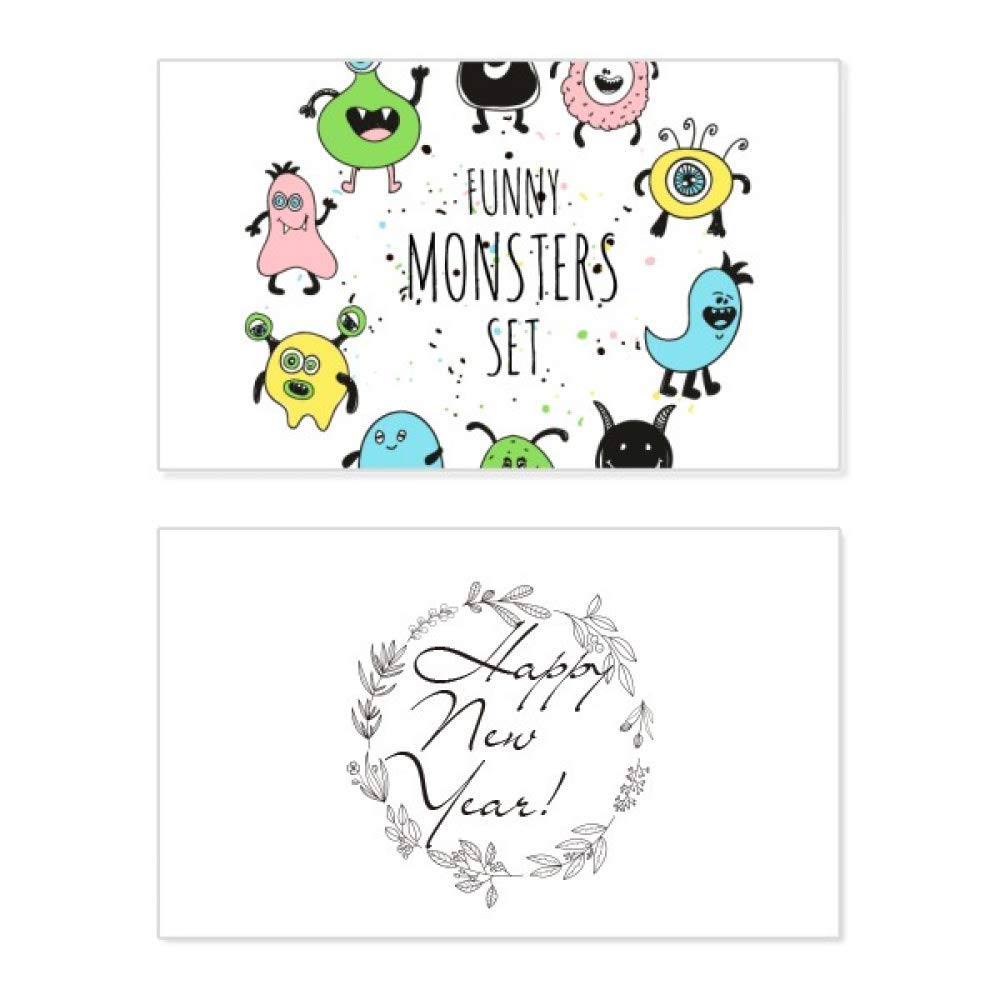 Tarjeta de Año Nuevo con mensaje de bendición Universe And Alien Monster conmemorativa 5