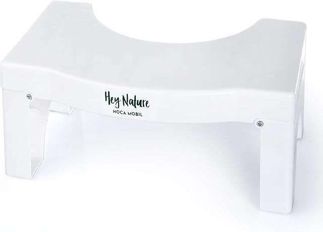 Hey Nature HOCA Folding Toilet Stool, Medically Tested Poop Stool for Adults, Foldable Bathroom Stool Against Haemorrhoids, Constipation, IBS - Foldable Toilet stool for Complete, Painless BM