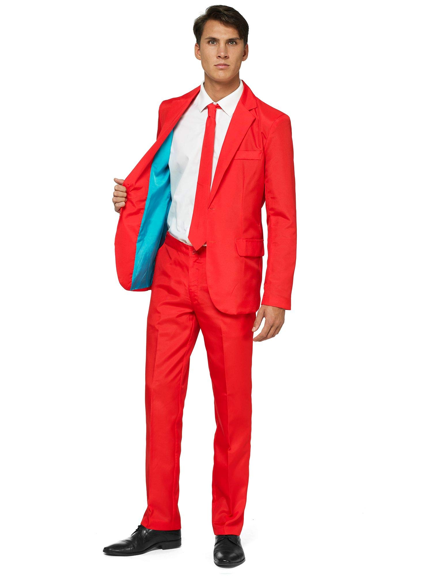 OFFSTREAM Men's Party Costume - 2 Piece Solid Color Outfit with Jacket - Pants & Tie