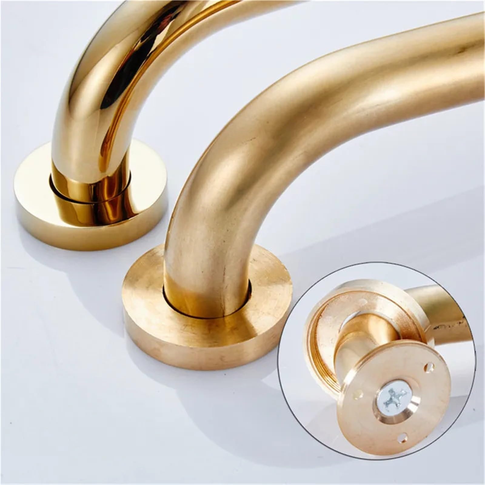 Maniglioni per Doccia e Bagno, Barra di Sicurezza per Doccia e Vasca da Bagno, Maniglia in Ottone Dorato da 30cm/40cm/50cm, Maniglione da Bagno con Impugnatura Antiscivolo (50cm Oro)