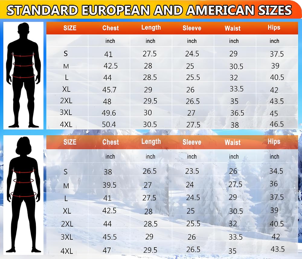 Completo Intimo Termico riscaldante Intelligente a 42 Zone per Uomo e Donna,Ricarica USB Abbigliamento Invernale riscaldato & S