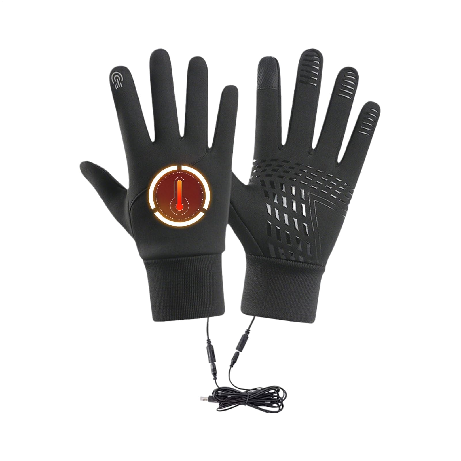 Guantes calefactados, calentadores de manos de invierno para pantalla táctil, guantes resistentes al viento para adultos, ideales para conducir, esquí, pasear al perro, motociclismo, pesca en hielo