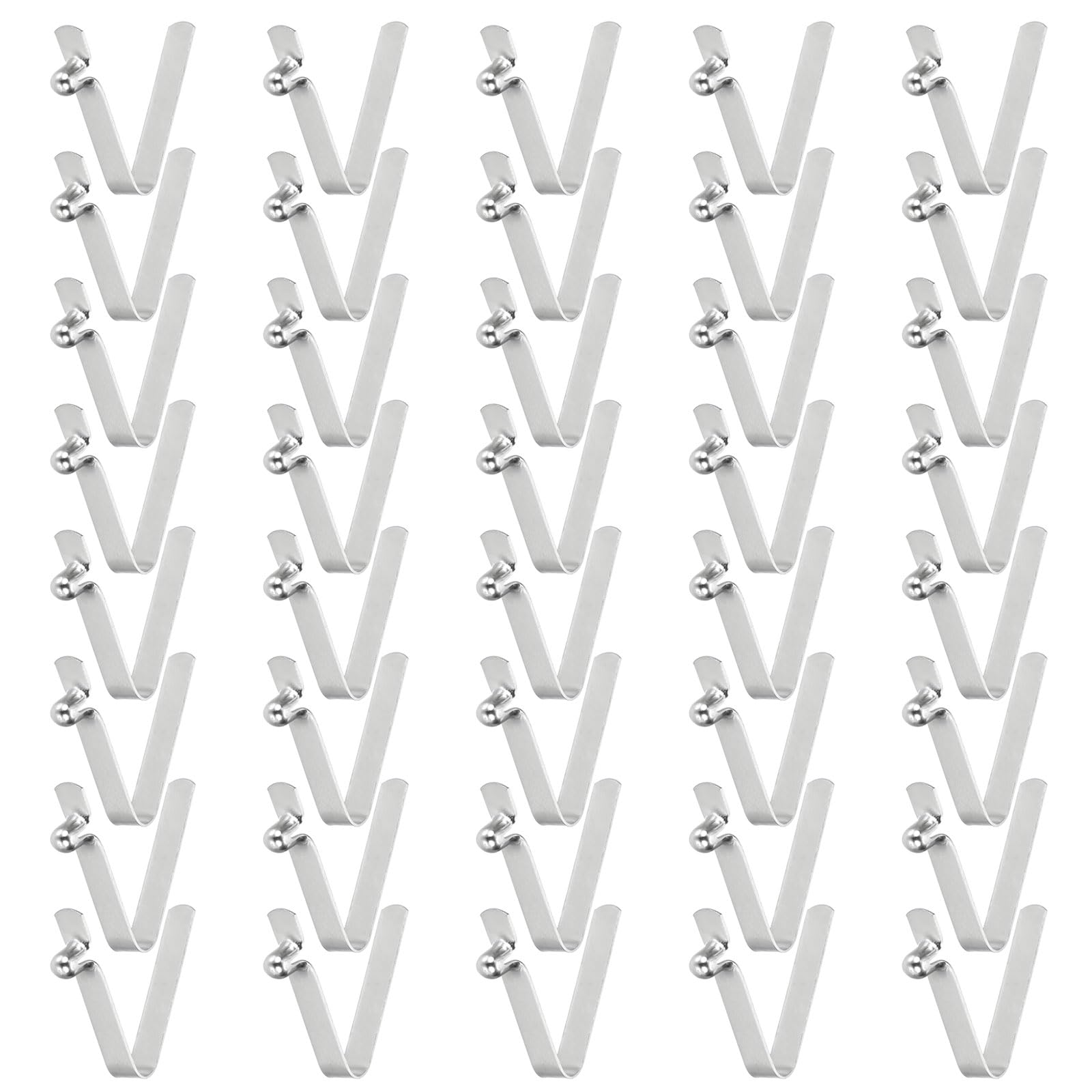 sourcing map 40pcs Single Button Kayak Paddle Snap Spring Clip 4x5.6x26mm 65Mn Spring Steel V-Shaped Hollow Lift Telescopic Locking Tube Pole Clips for Tent Umbrella Camping