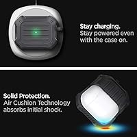 Vista 6 de Spigen Tough Armor - Funda de protección contra caídas con mosquetón diseñada para Airpods Pro (2019), color carbón