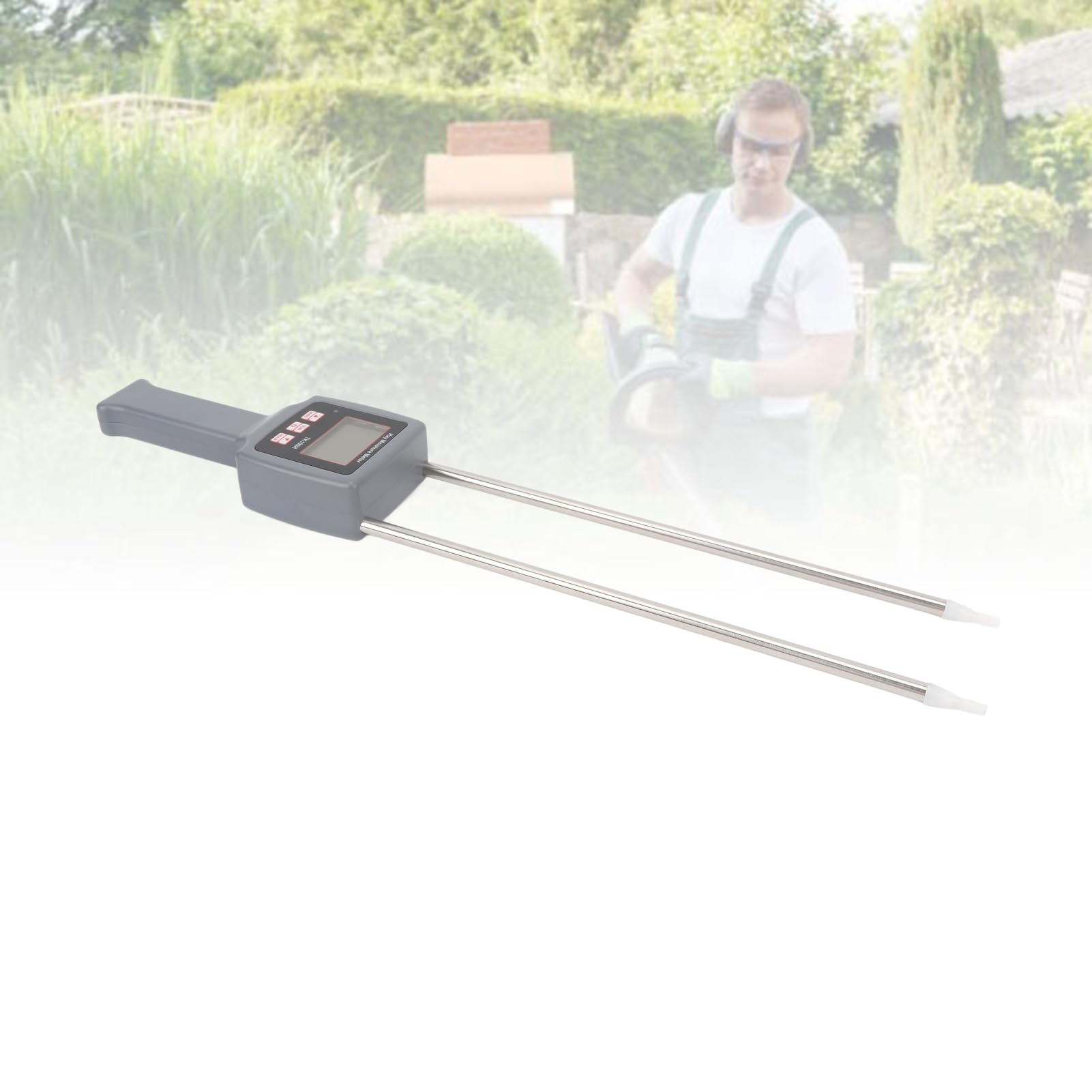VBESTLIFE Medidor de Humedad de Heno, Probador de Humedad Portátil 0-80%, Hidrómetro para Pasto de Paja de Alfalfa Forraje, Monitor de Almacenamiento Digital para Agricultores, LCD Retroiluminada,