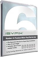 Vista 56 de iSYFIX - Calcomanías de vinilo blancas con número 0 (cero) - Juego de 6 unidades de 1.5 pulgadas autoadhesivas - Decalcomanías premium troqueladas