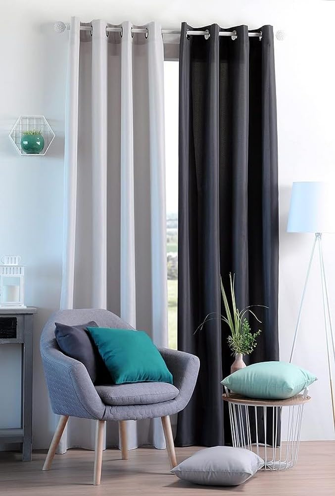Stof Nelson Black Curtain 135 x 180 cm 100% Polyester, W 53.1" x L 70.9" (1 Panels) - Image 2
