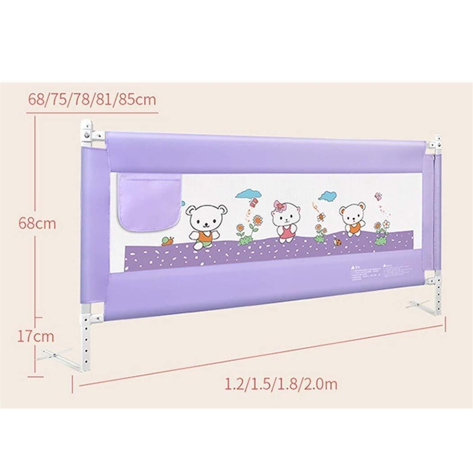 Valla for Cama Extra Alta Resistente Barandillas for Cama Malla de barandilla for bebé elevable Vertical for Cama de 1,5 a 2 m Universal for Cama Doble Cama tamaño King Cama tamaño Queen