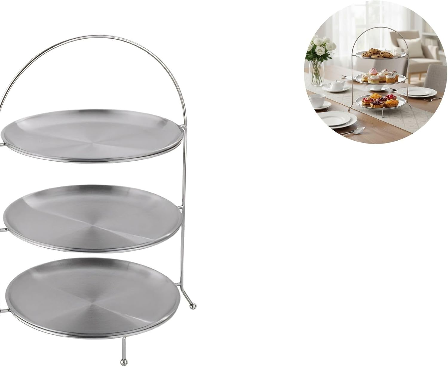 Multi Layer Serving Tray with Tiered Design for Dessert and Snack Display