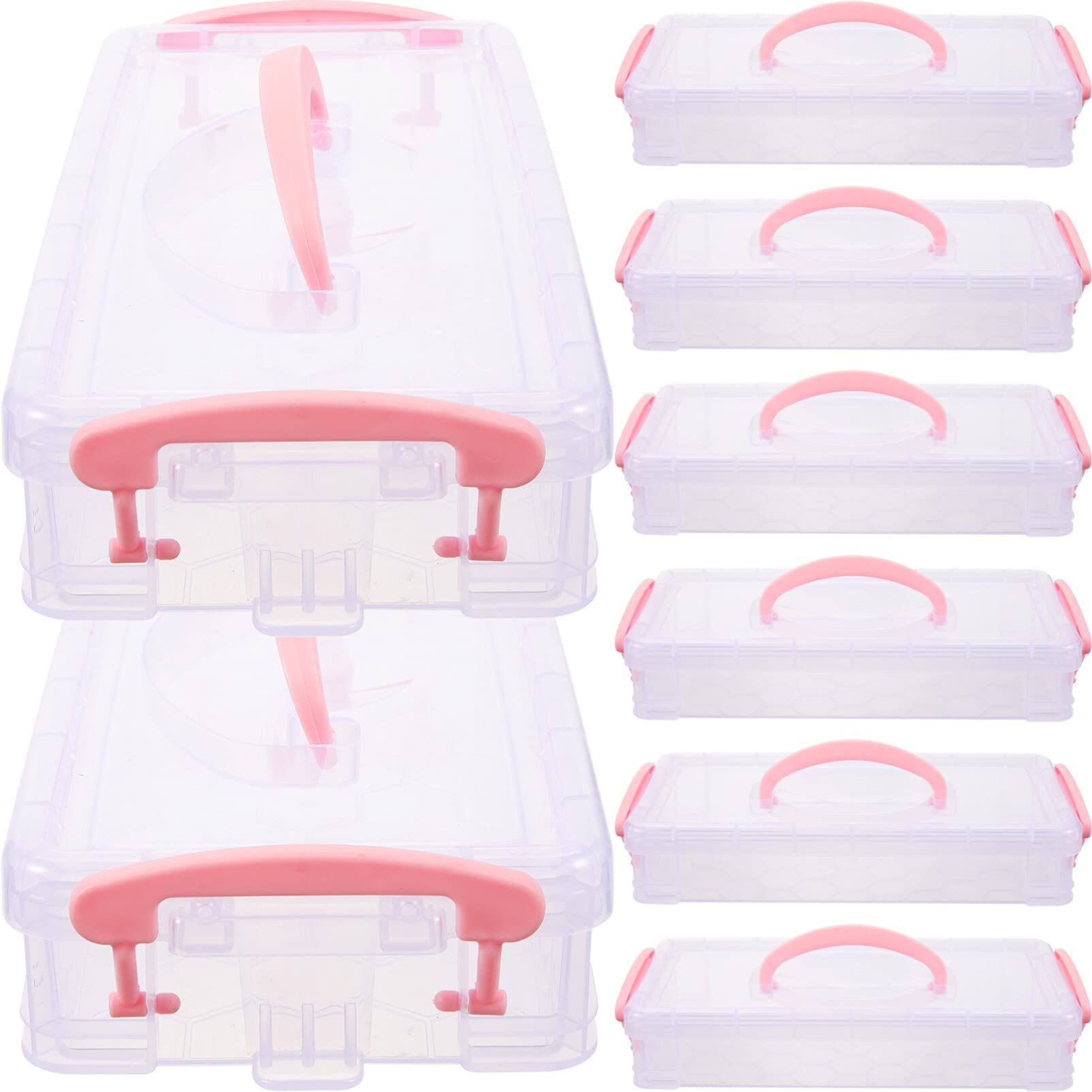 OSALADI 8paquetes Cajas De Almacenamiento De Papelería Organizador De Cajas De Lápices De Plástico Contenedor para Lápices Apilable para Uso El Hogar y Oficina