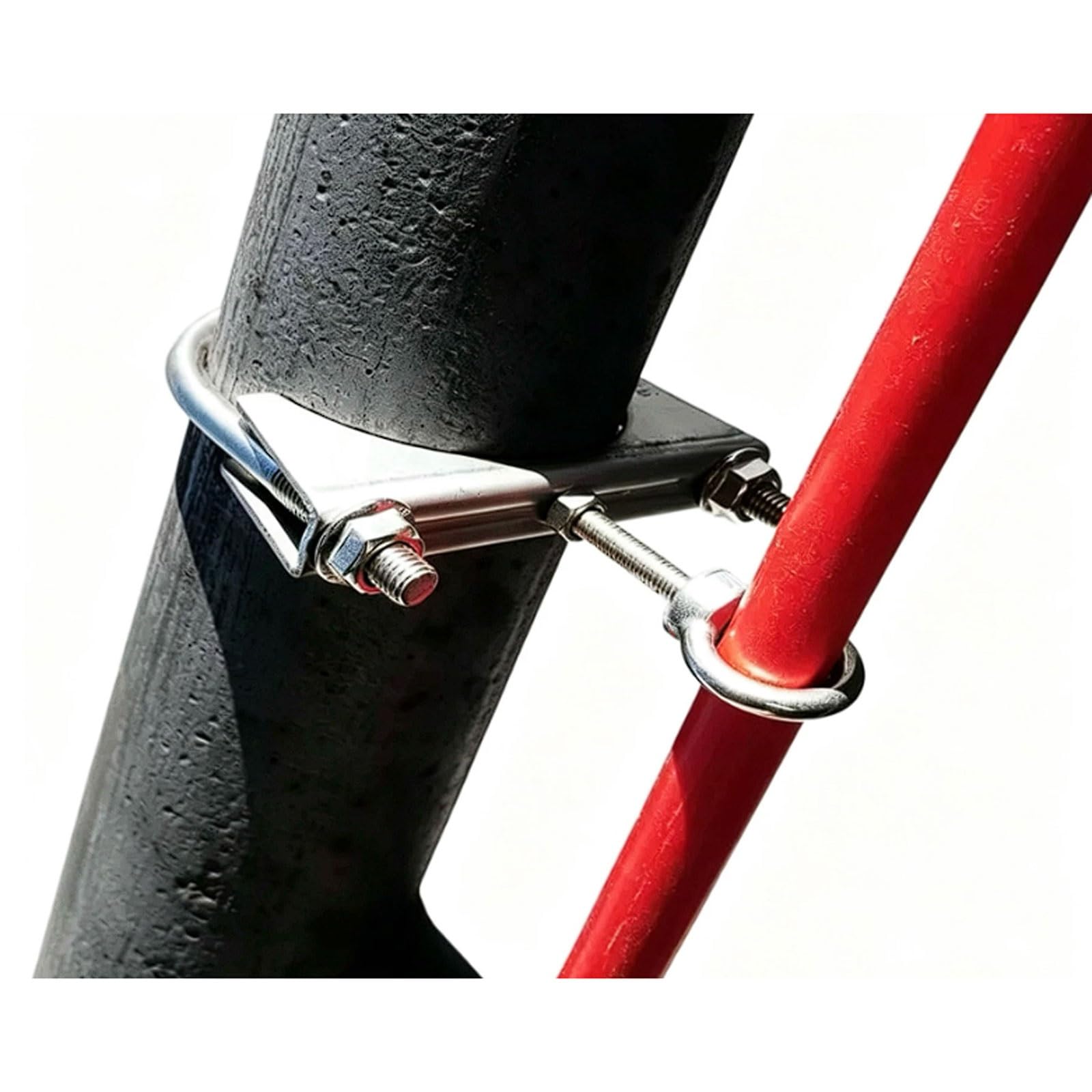Abrazaderas para tuberías de acero inoxidable 304 con anillos elevación redondos giratorios, 4 juegos soportes para, ganchos fijación, abrazaderas cilíndricas(48MM)