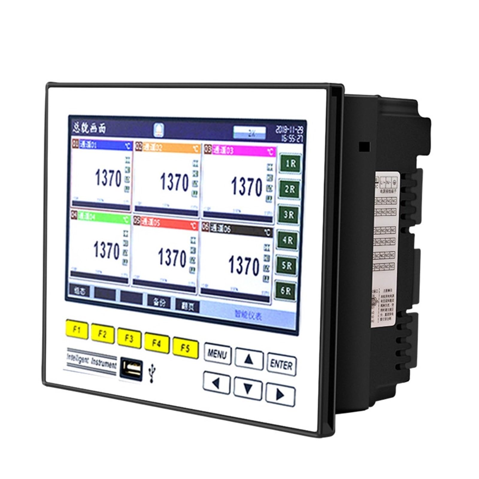 Mehrkanal-Datenlogger, Rekorder, Diagramm, Daten, Kurven, Speicherung, Temperatur, Druck, Luftfeuchtigkeit, Strom, Spannung, Datenlogger, 16 Kanäle(4 Channels (220VAC))