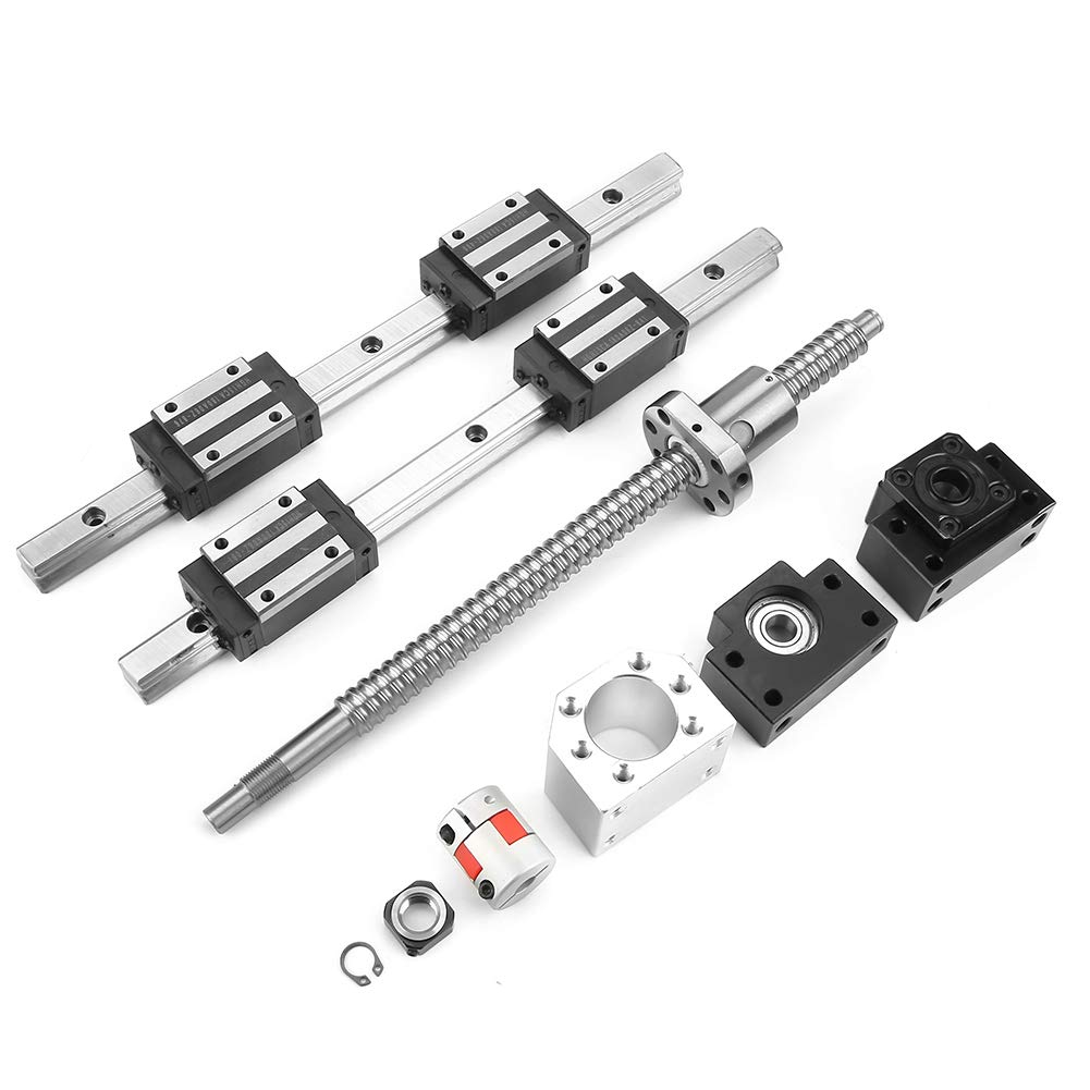 Alomejor Glissière Linéaire 300mm, Vis à Billes, pour équipement CNC