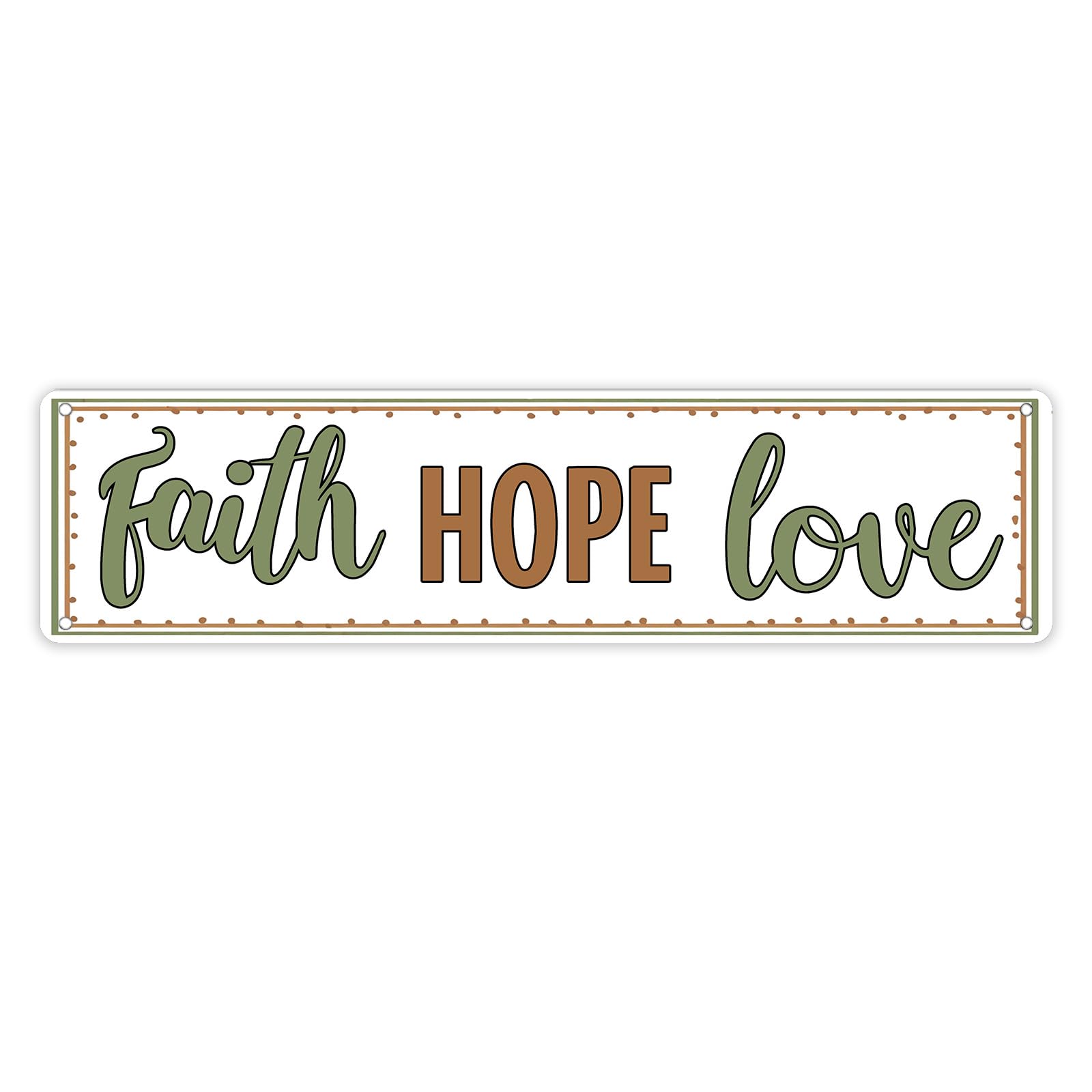 peiyeety Faith Hope Love Metal Sign Vintage Christmas Thanksgiving Blessings Sign Wall Decor for Home Kitchen Cafe Hot Cocoa Station Front Door Patio Porch Wall Art Decor 4 x 16 Inch