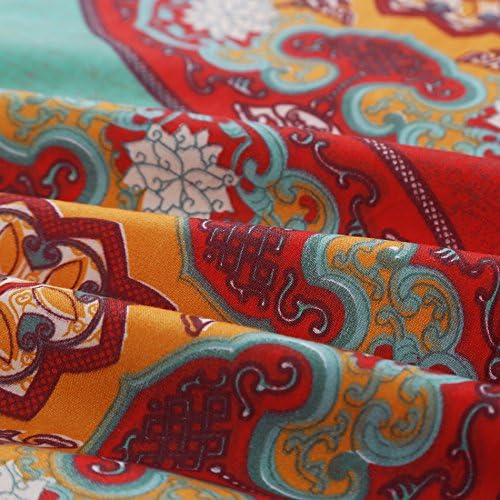 Vaulia Soft Microfiber Duvet Cover Set, Boho Exotic Pattern, Reversible Color Design - Queen Size 3-Piece Set (1 Duvet Cover 2 Pillow Shams)