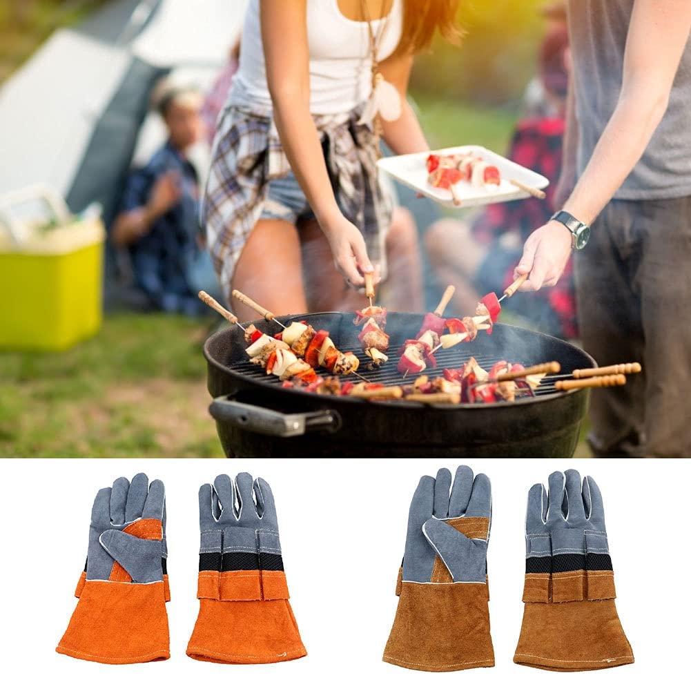 Rękawice odporne na ciepło Rękawice Grillowe Rękawice BBQ Gotowanie Mitts Mitts Piekarnik Rękawiczki do pieczenia Grill Grill (kawa 1 para) (Color : Brown)