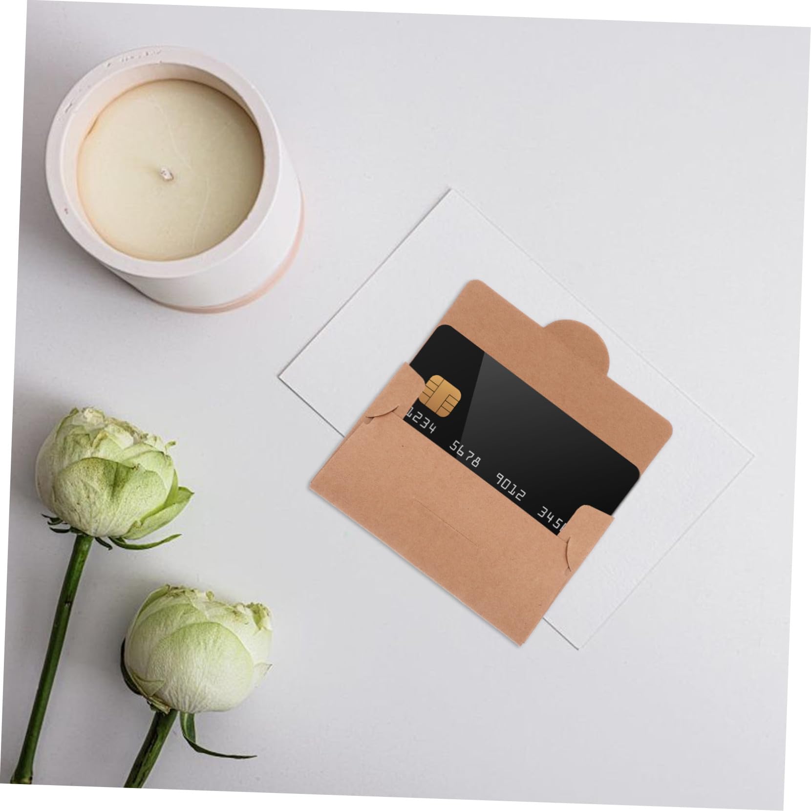 Uonlytech Emballage Carte Cadeau 50 Pièces Pochettes Pour Cartes De Crédit En Papier Kraft Porte-Cartes Vides Pour De Visite D'Identité Hôtels Bureaux Et Voyages 4.13X2.56in