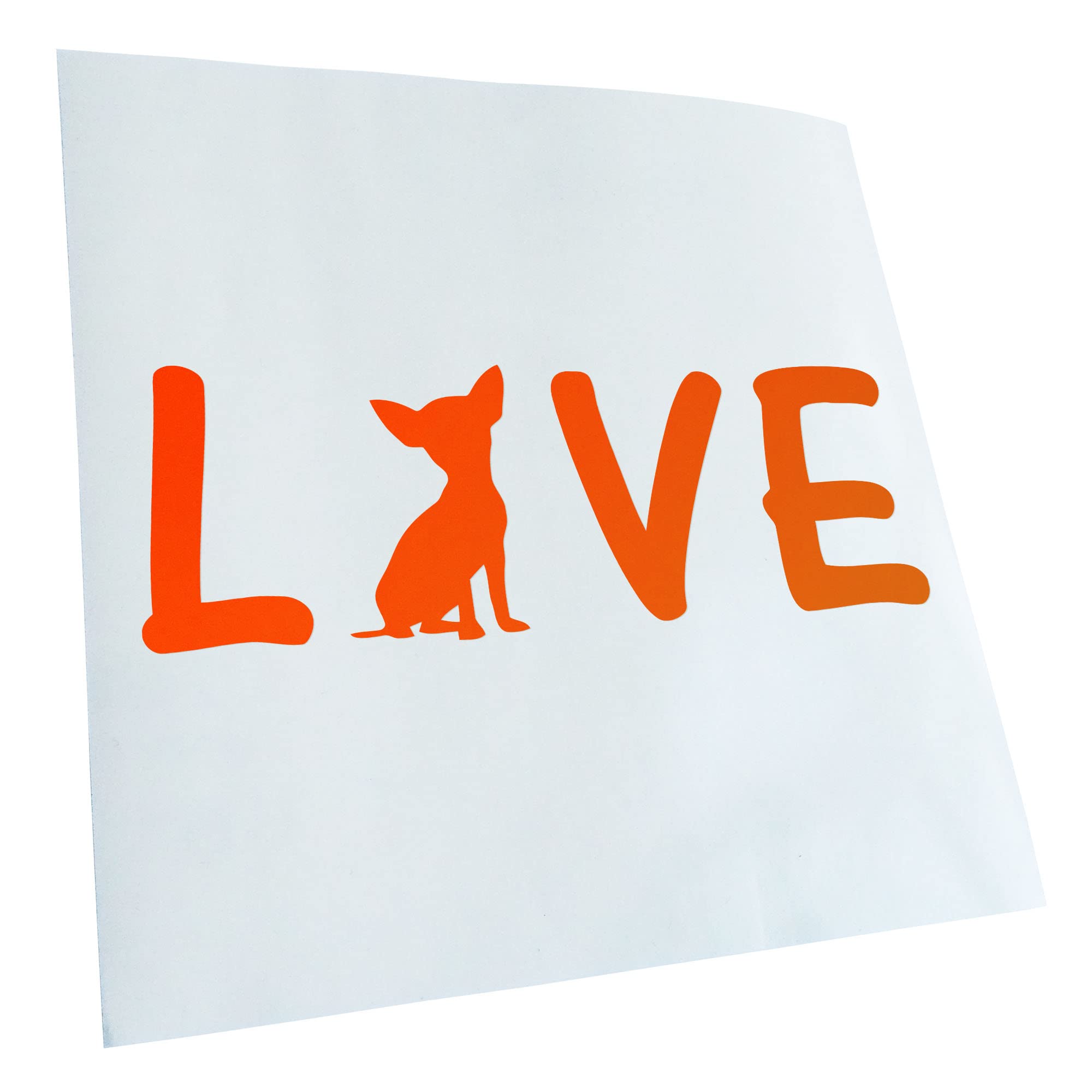 Kiwistar - Car Sticker - Neon Orange - 30 x 11 cm Chihuahua Love Lettering - Rear Window Car Sticker Weatherproof for Car Truck Moped Truck - Sticker Exterior Self-Adhesive Tuning Accessories for