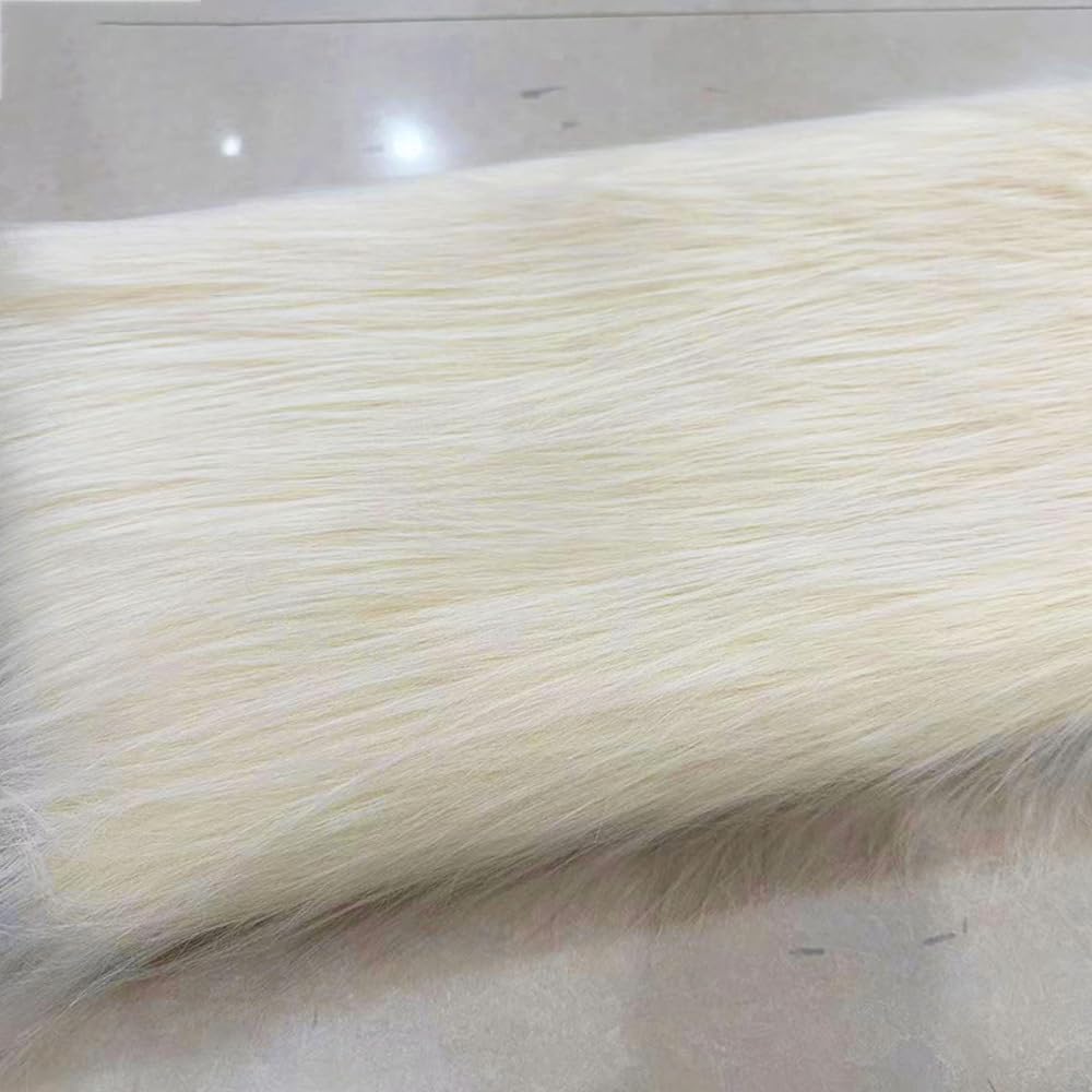 Faux pelage haut de gamme au mètre beige pour couture luxe