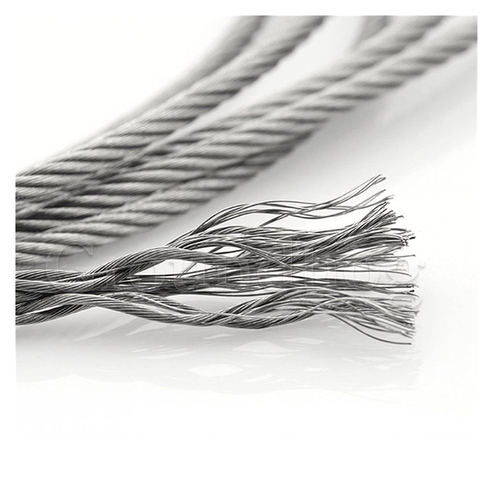 Filo d'Acciaio,Fune Metallica 304 Cavo a Filo in Acciaio Inox 50m / 100m Cavo di Sollevamento da Pesca Morbido 7 * 7 stendibiancheria 1 mm / 1,2 mm / 1,5 mm / 2mm(1.2mm,100M)