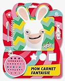 1 carnet en forme de Lapin Crétin + 1 stylo à paillettes + 2 tampons + 1 encreur + des stickers en relief Un cadeau Idéal pour encourager la créativité, la motricité fine et l’imagination!