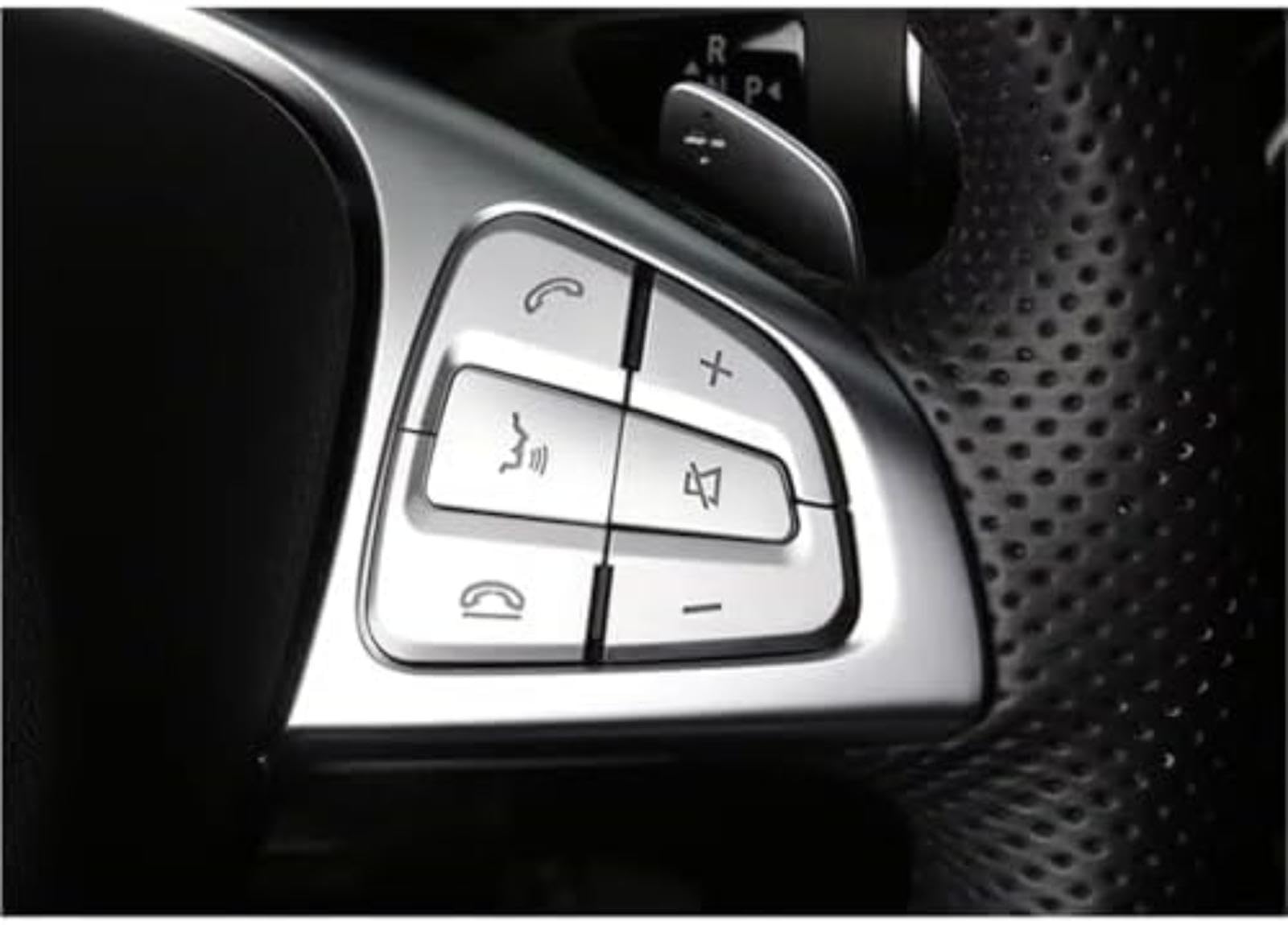 Wnętrze samochodu, dla mercedes-benz A B, dla Cla, dla Gla, dla Gle, dla Gls, dla Cls C, dla klasy Glc Chrome osłona przycisku na kierownicy tapicerka akcesoria samochodowe styl (A Style)