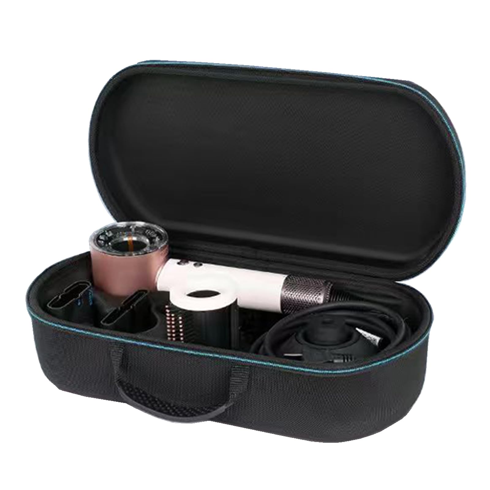 Reiseetui für Dyson Supersonic Nural Haartrockner, harte tragbare Tragetasche, Reise-Aufbewahrungstasche für Dyson Supersonic Nural HD16, HD15, HD08, Aufsatzzubehör, Schwarz