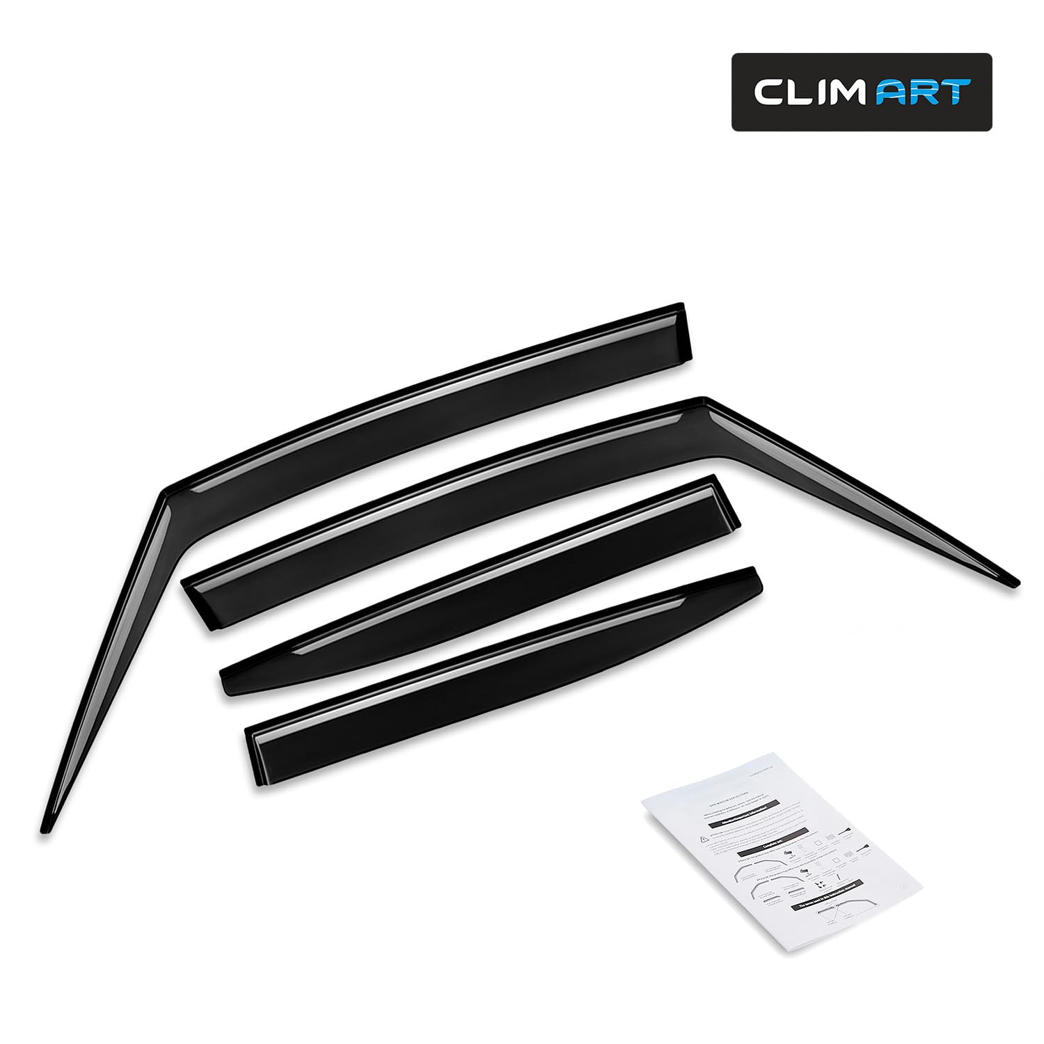 CLIM ART Adesivo Deflettori antiturbo Compatibile con Jeep Renegade 2014-2026 SUV - Accessori Auto - Deflettori finestrini - Deflettore Aria Auto - Protezione Meteo - Facilità di Installazione -4Pz