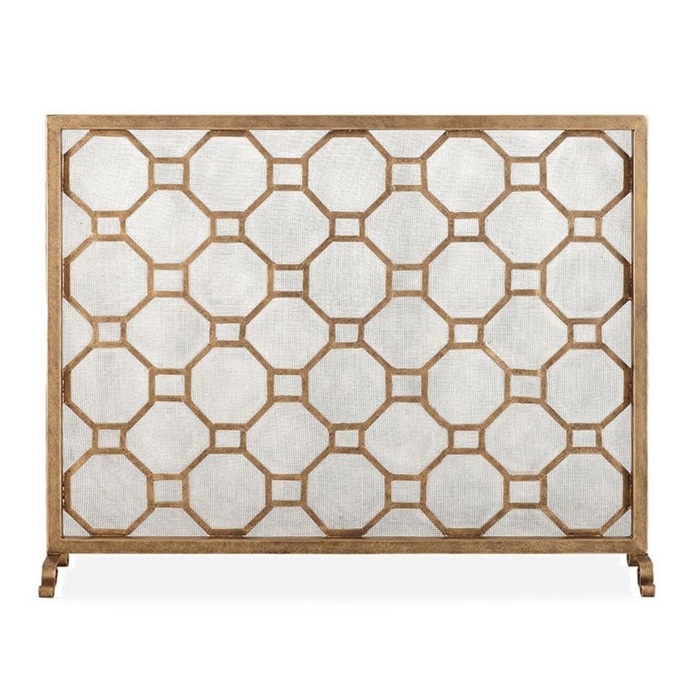 fireplace cover Golden Circle Iron Fireplace Screen Household Heating Real - Fire Partition Fireproof Shield Fence