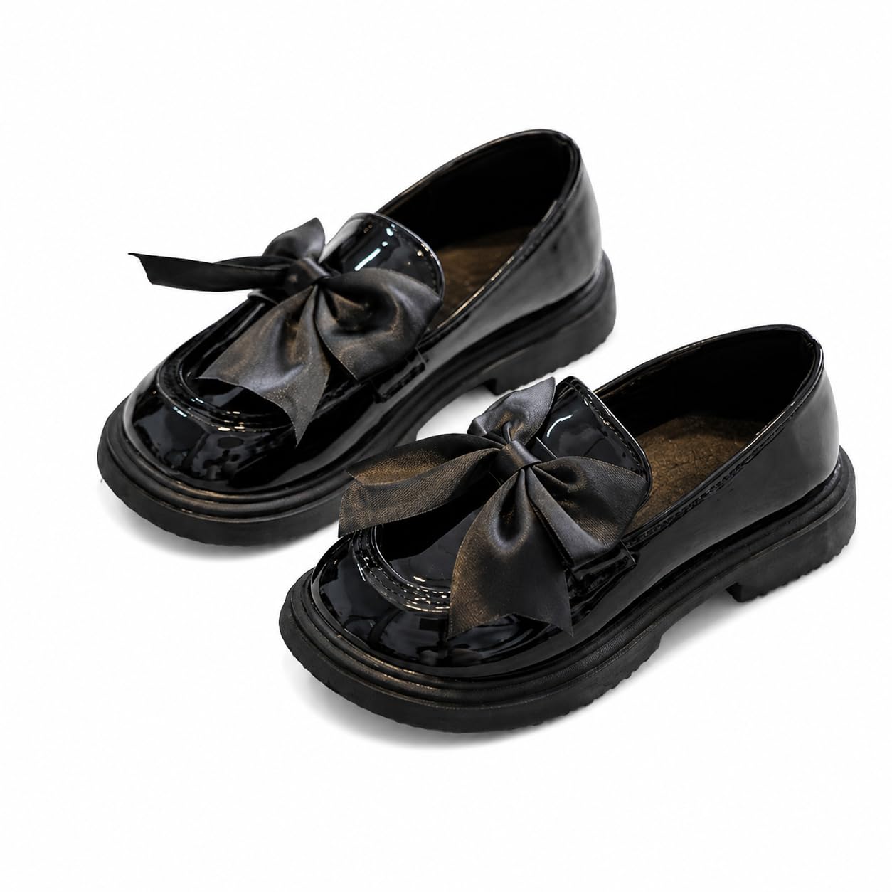 Mocassins plats pour filles avec nœud - Chaussures décontractées pour l'école - Taille à enfiler