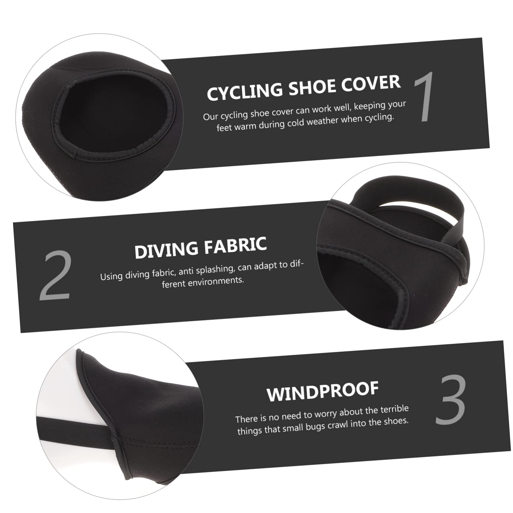 balacoo 4sets Cycling Overshoes Bowling Shoe Covers Reflective Strip Neoprene Water Half Covers 2pcs*4