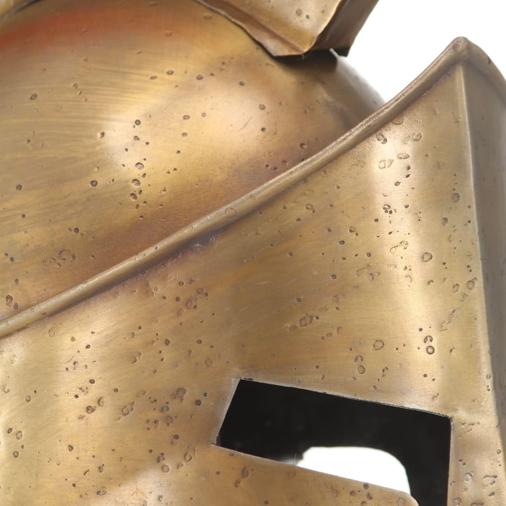vidaXL Elmo da Cavaliere Medievale Greco LARP Armatura per Guerriero Corazza Protezione Testa Riproduzione Medievale in Acciaio Ottone