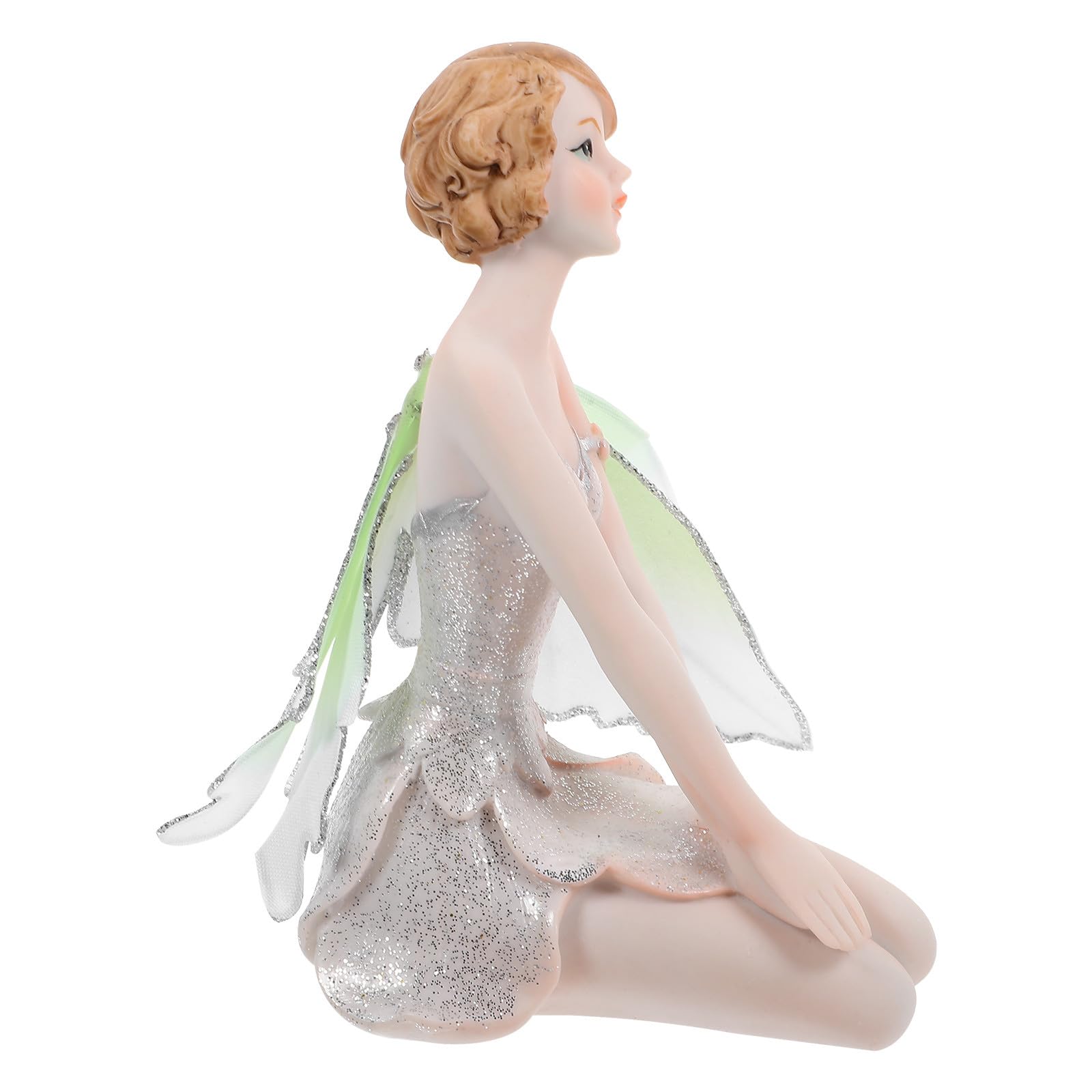 Statuetta Fata dei Fiori in Resina Bianca per Scrivania Casa Ufficio
