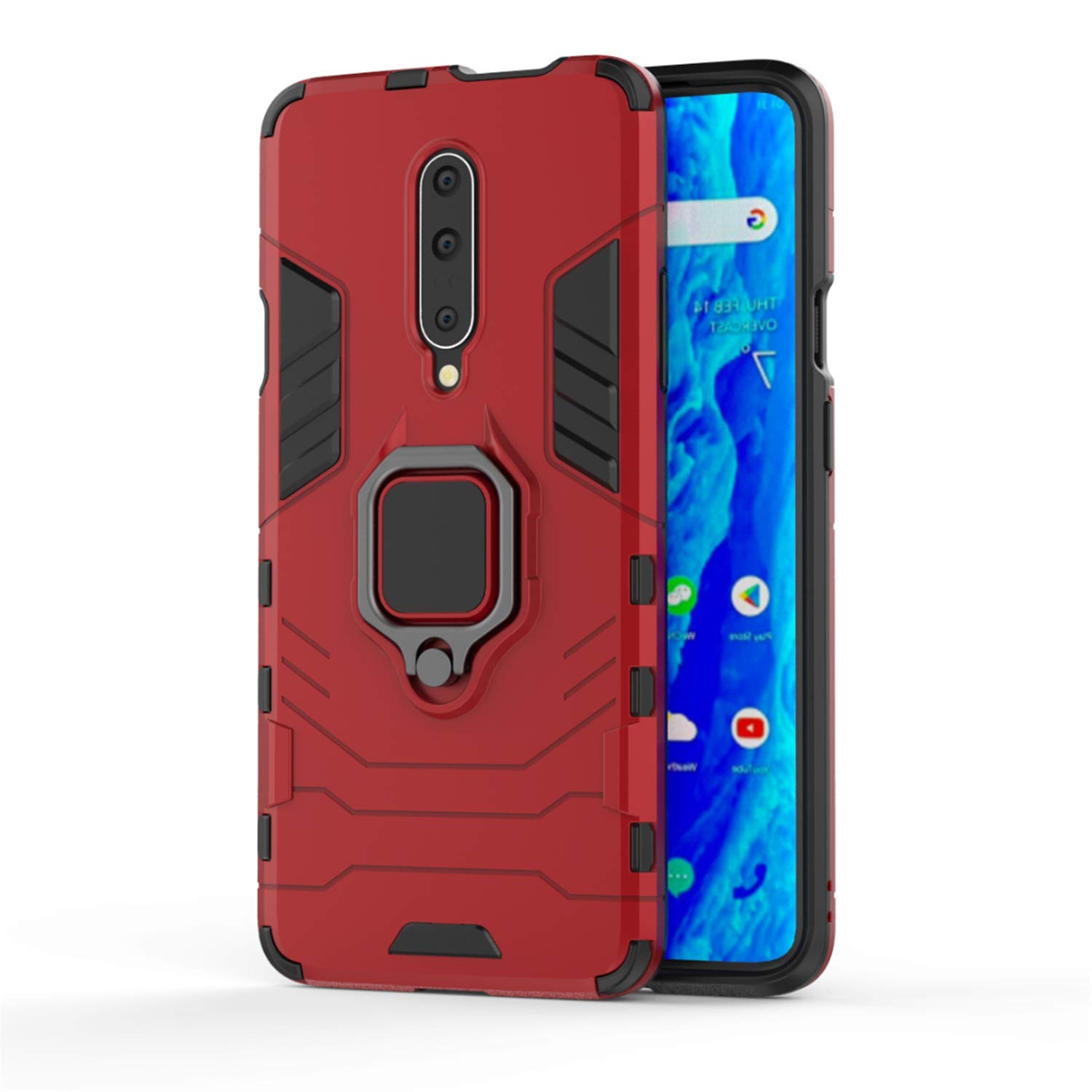 Schutzhülle Für OnePlus 7 Pro & 7T Pro – Mit Ring-Ständer, Magnetisch, Robuste 2-in-1-Hülle