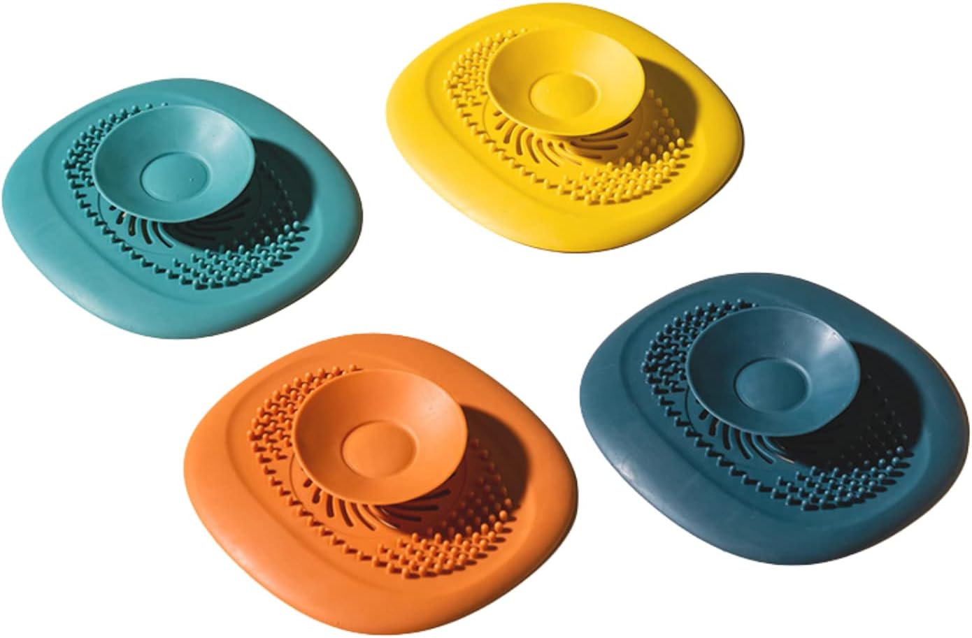 Generic2-in-1 Drain Cover & Hair Catcher, Flex Silicone Strainer for Shower/Bathtub/Tub/Floor Drain/Kitchen Sink (4)