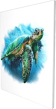 Amazon.co.jp: 絵画 インテリア おしゃれ ウミガメ 水彩画 動物