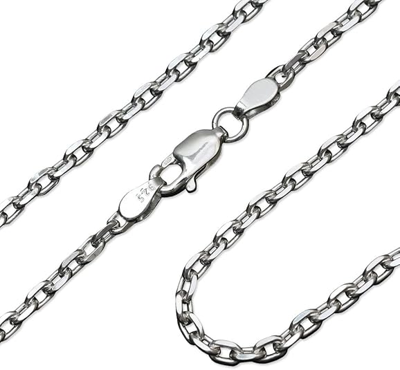 Amazon | BYTHESEA ネックレス チェーン シルバー925 4面カットあずき