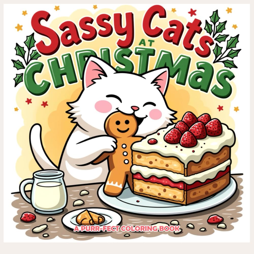 Sassy Cats At Christmas: A Purr-fect Coloring Book