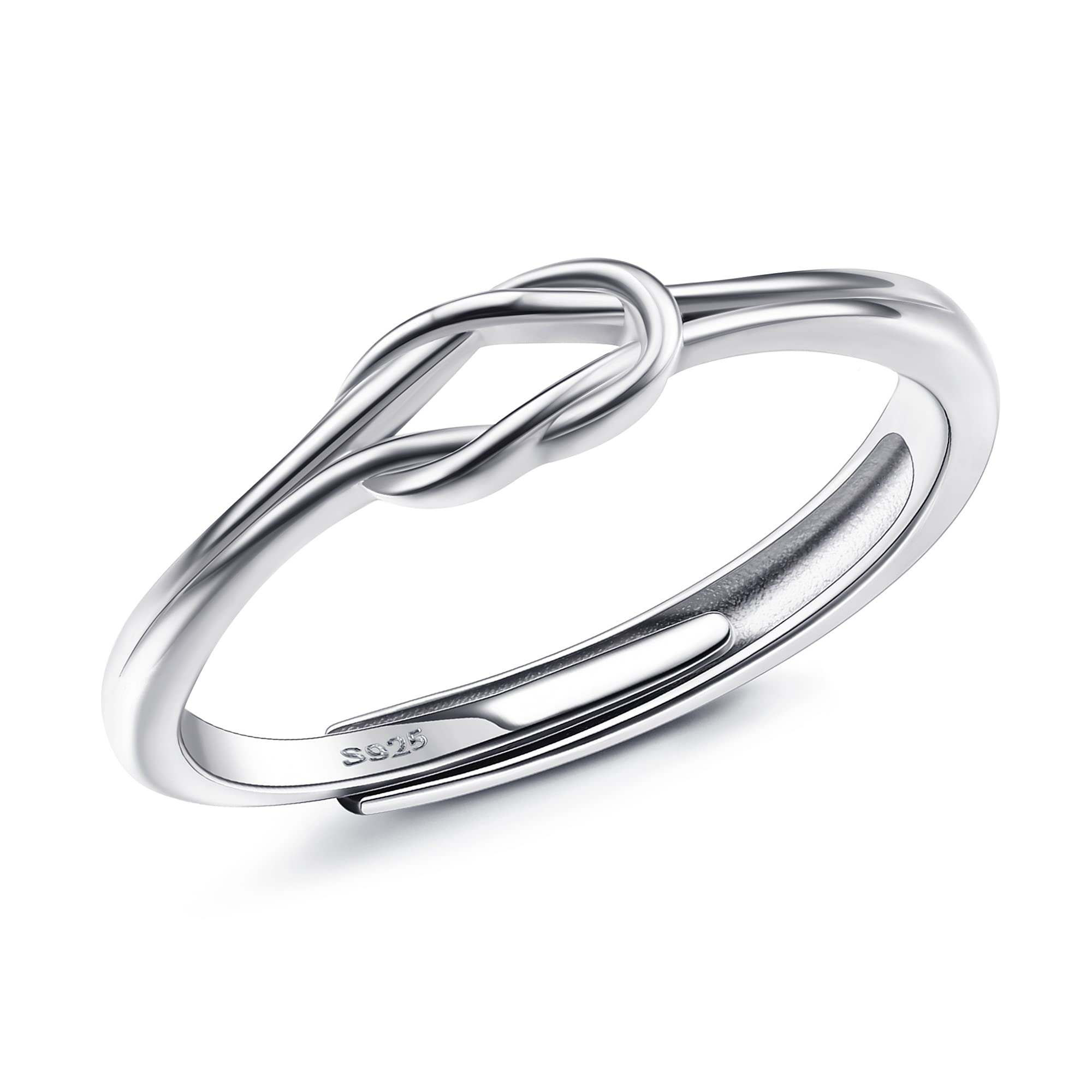 MILACOLATOAnillos Mujer 925 Anillos de Plata Esterlina Para Mujeres Niña Zirconia Cúbica Anillo De Promesa Ajustable Abierto Compromiso Anillo De Boda Anillo De Boda Regalo De Joyería