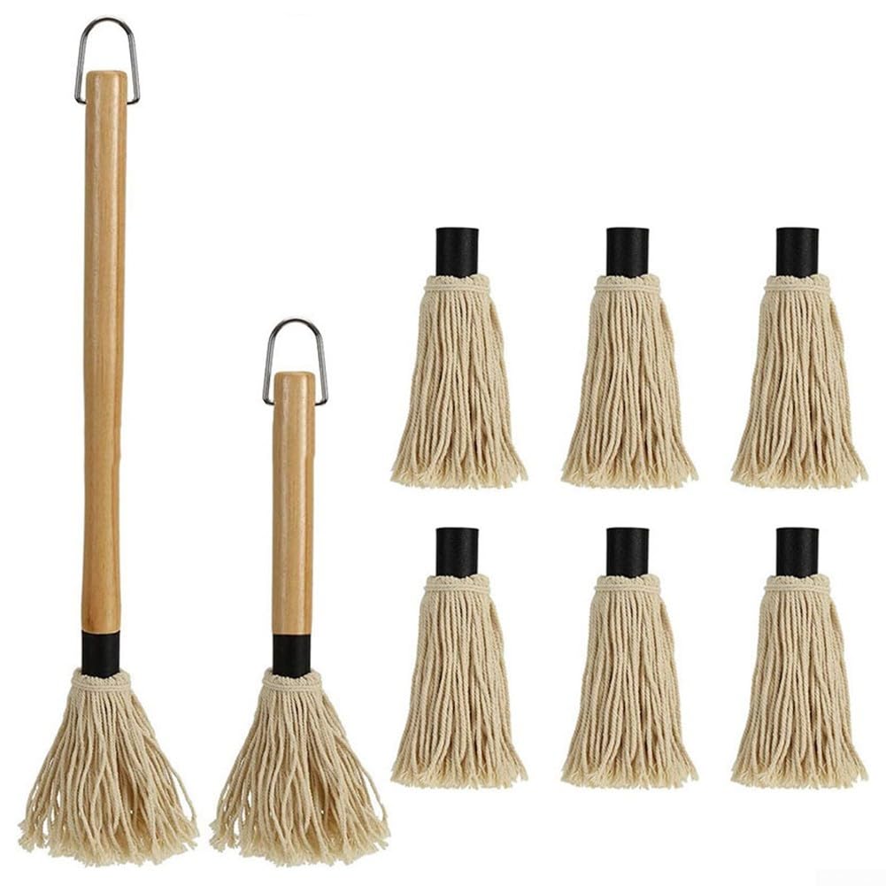 BBQ Sauce Basting Mop (D) | 6 extra Ersatzbürsten, zum Grillen und Räuchern, THM1ITT9W20HR901IJ4UAABQT8Q
