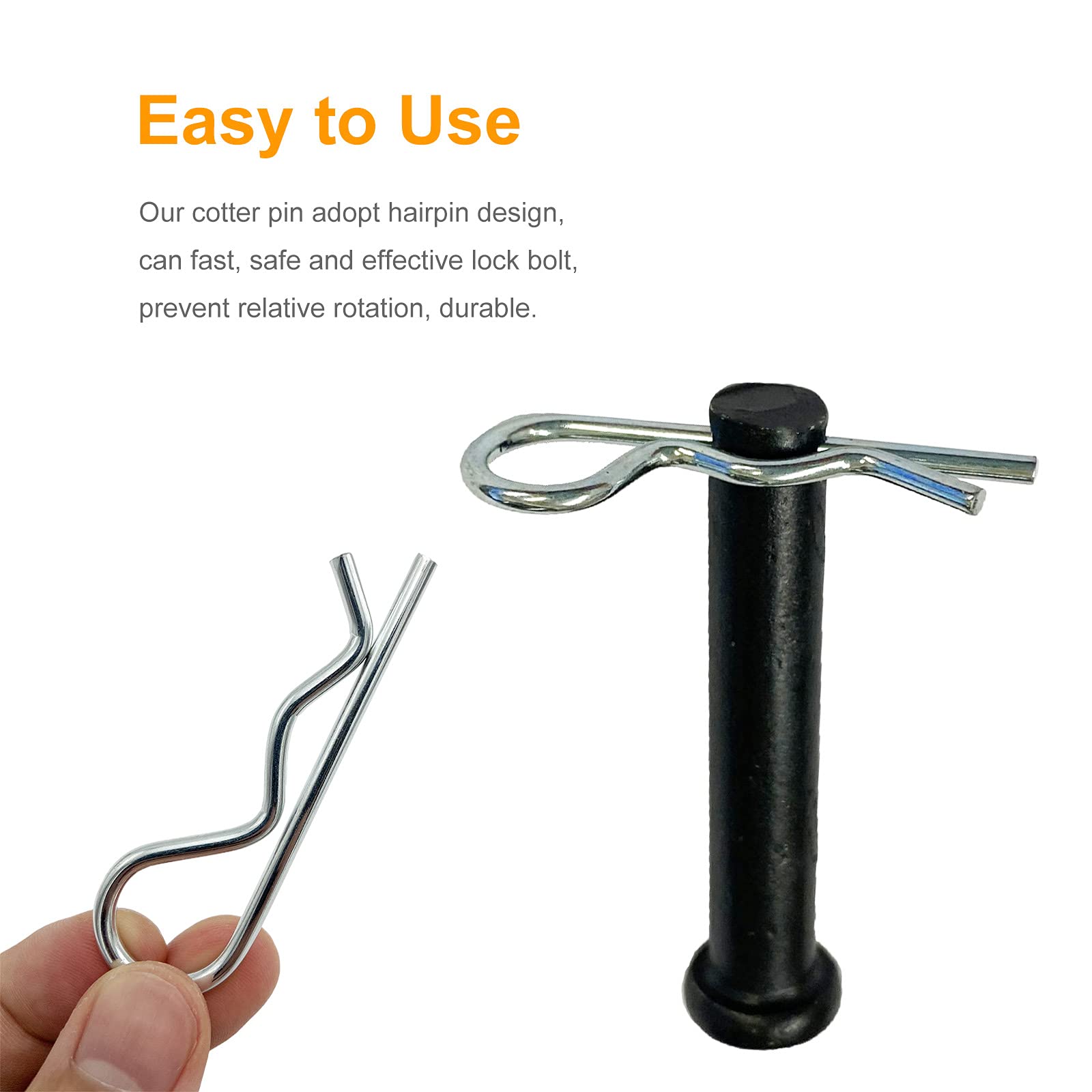 Snapklik.com : Jongdari Cotter Pins, 80 Pcs Zinc Plated Spring Fastener ...