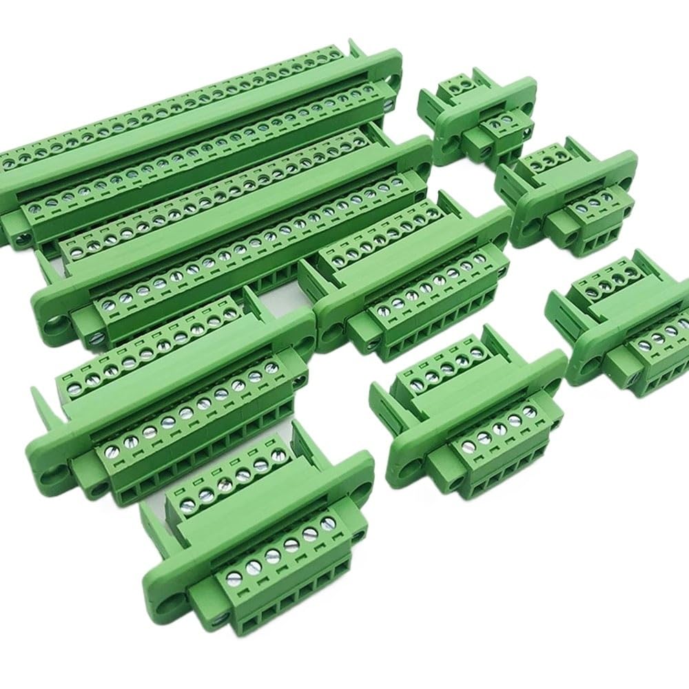 Conector de bloque de terminales enchufable, conectores de cableado sin soldadura, 15EDGWC, paso de 3,81mm, 2P/3P/4P/5P/6P/8P/9P/10P/11P/12P, 1 Juego(5P)
