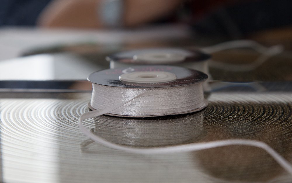 Decor Essentials Light Silver Double Faced Satin Ribbon 3Mm X 50 M Craft Stationery Florist (Light Silver)