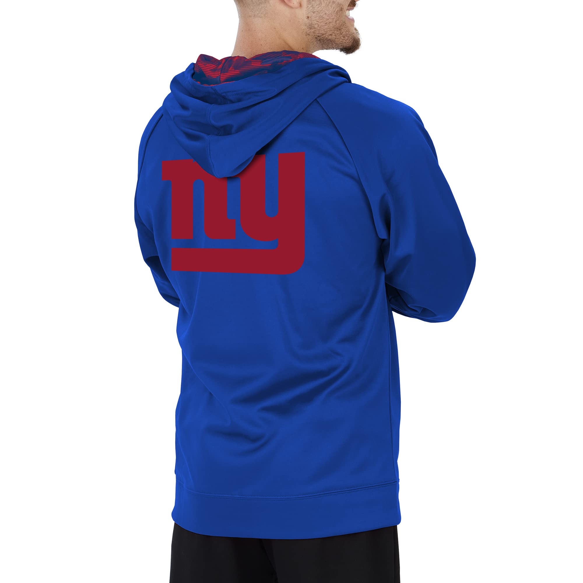 Zubaz Officially Licensed Men's NFL Full Zip Hoodie with Team Color Camo, New York Giants, Size Medium
