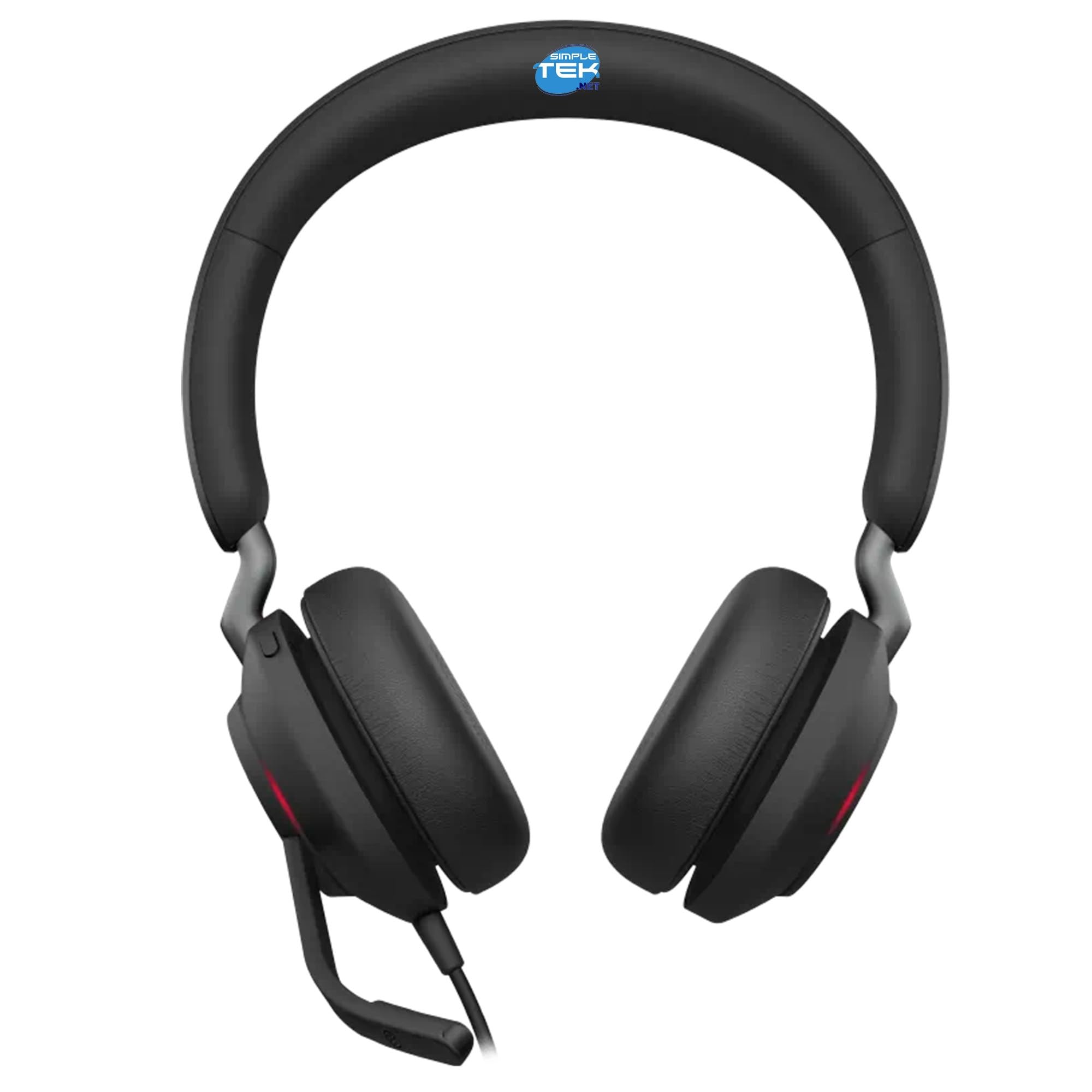 SIMPLETEK - Przewodowe słuchawki MS USB-C stereo do Call Center, biura i ujednoliconej komunikacji - HD Audio