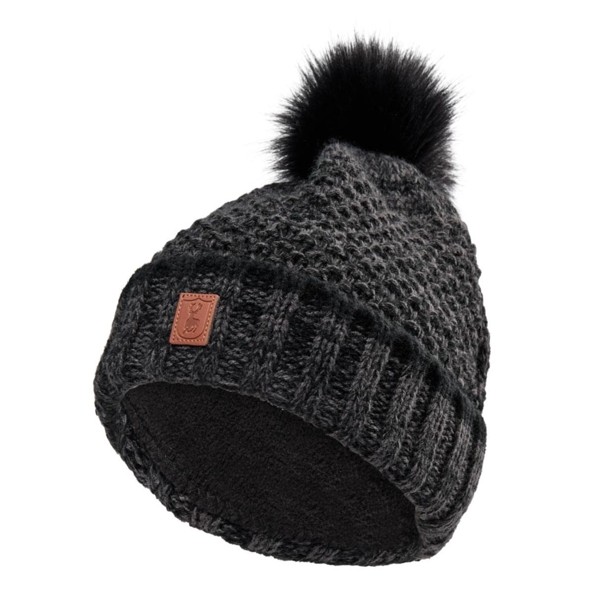 Deerhunter Lady Knitted Hat - Black OSFA Black - Hunting Cap Camouflage Safety for Men